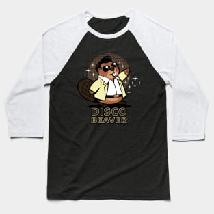 Disco Beaver Original Kawaii Cute Funny Retro 70's Beaver Cartoon Meme Baseball T-Shirt